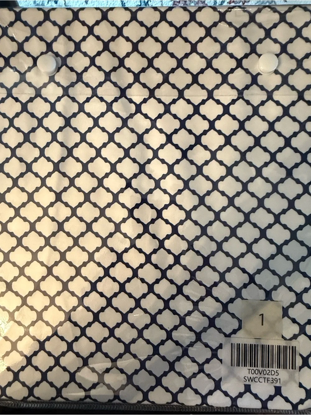 Blue and White Lattice Bed Skirt – Home Bedding- King Size